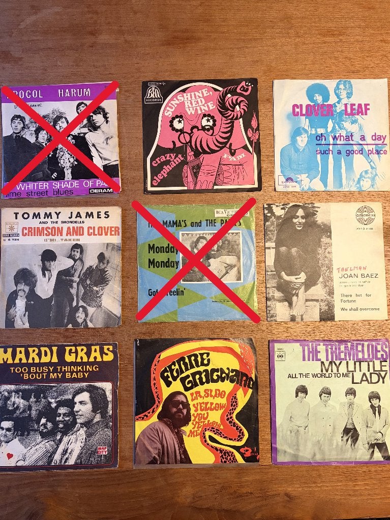 Singles jaren 60 Flower power - deel 2 (met prijs), Enlèvement ou Envoi, Utilisé, Pop
