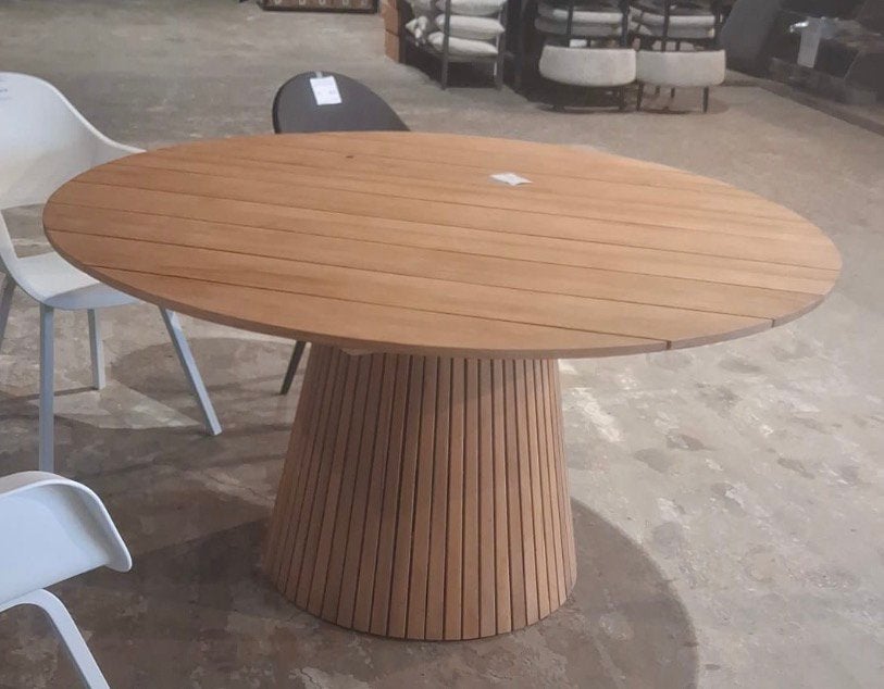 Bristol teak ronde tuintafel - diameter 148cm - perf. Staat, Tuin en Terras, Ophalen, Zo goed als nieuw