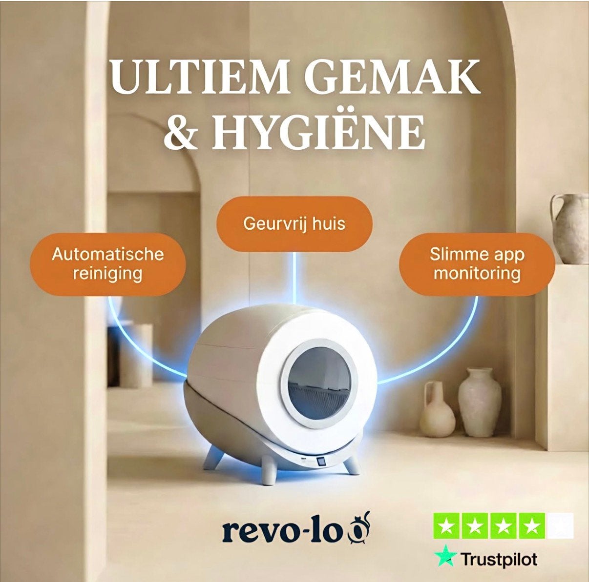 Automatische kattebak, Ophalen, Zo goed als nieuw