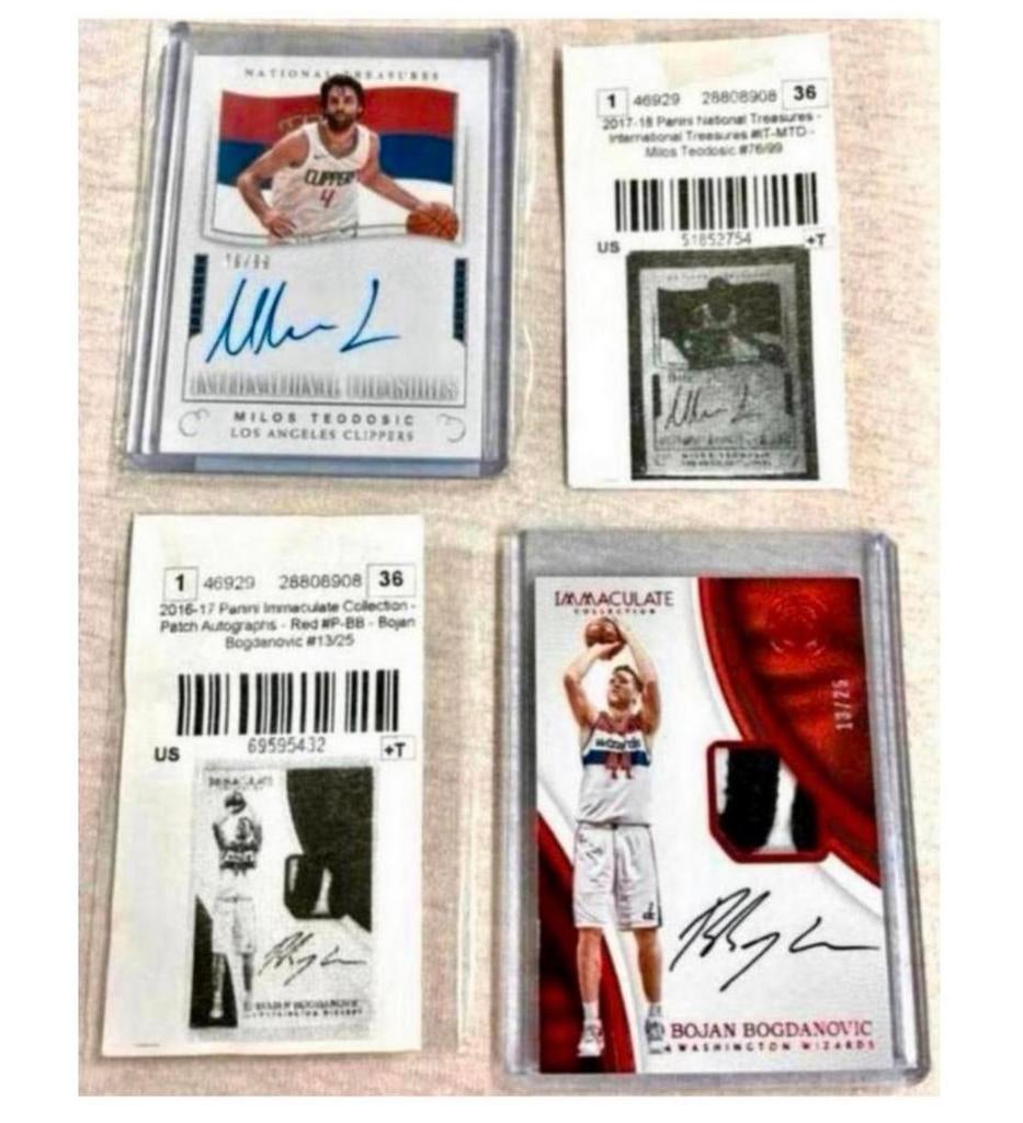 2 cartes basket-ball Panini avec signature 2016-17 2017-18, Collections, Articles de Sport & Football, Enlèvement ou Envoi, Neuf