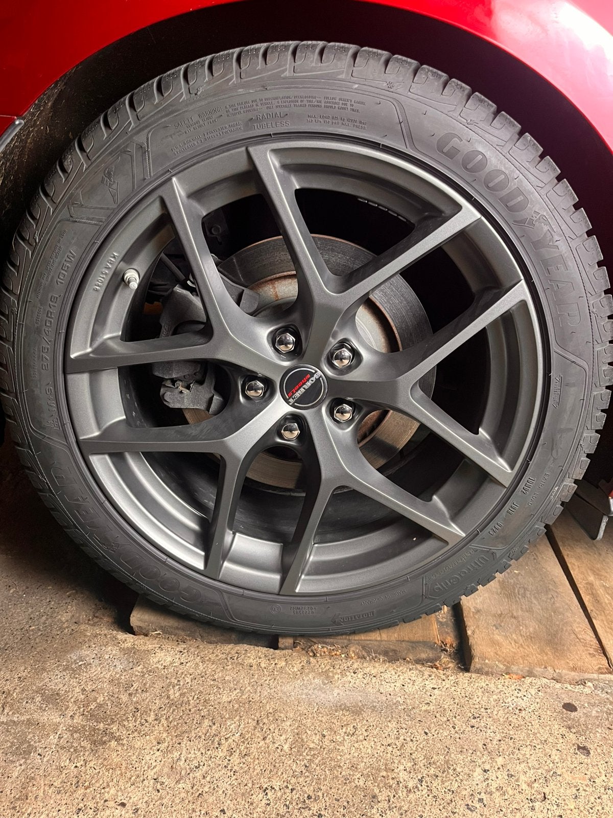 Jeu Jantes Borbet 19" + pneus hiver, Auto-onderdelen, Gebruikt, 255 mm, Banden en Velgen, Winterbanden