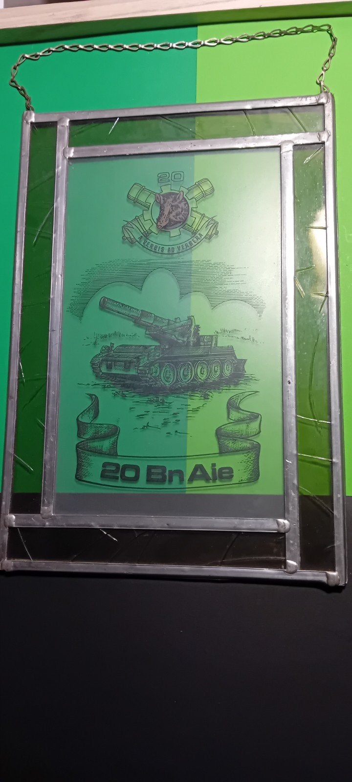 Glaspaneel, ABL militair. 20 Bn Aie (oph/verz), Ophalen, Landmacht