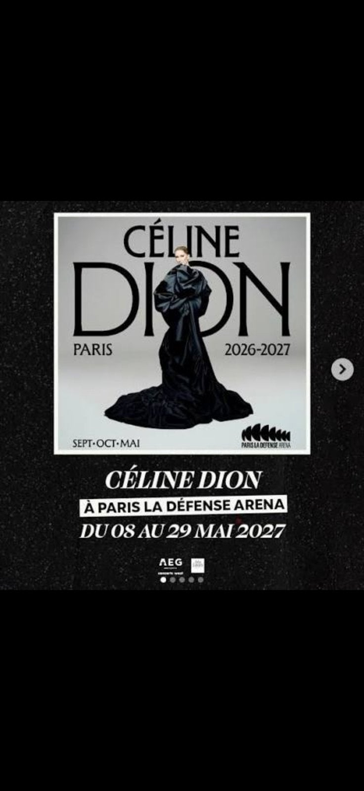 Concert Celine dion, Tickets & Billets, Deux personnes