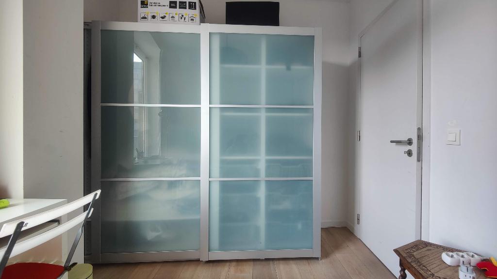 Penderie blanche avec portes vitrés (200x200x66), 200 cm ou plus, Comme neuf, Synthétique, Enlèvement