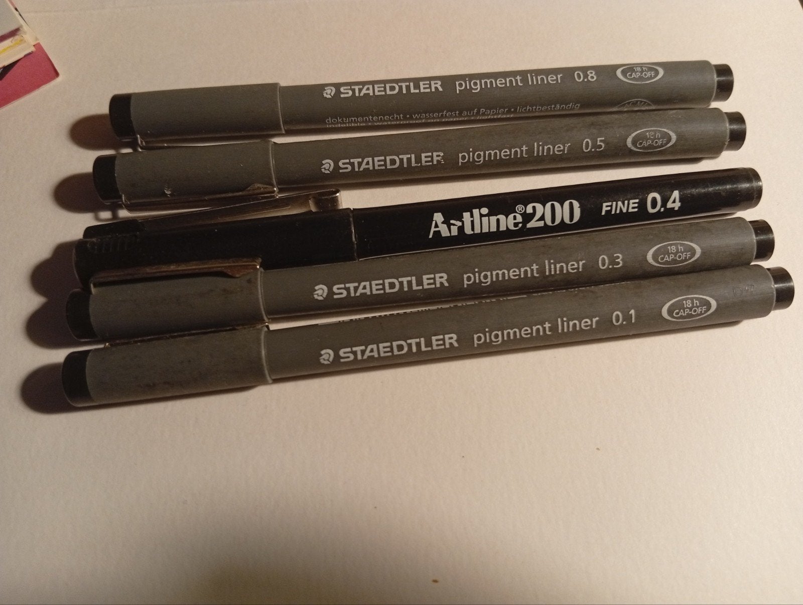 Pigment liners, Ophalen, Zo goed als nieuw