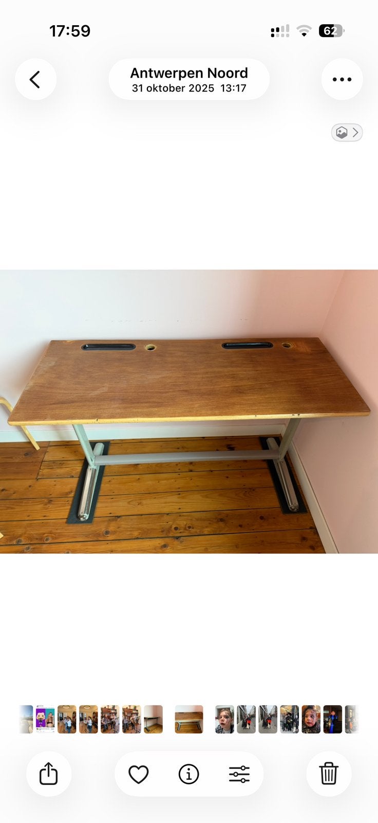Vintage kinder bureau, Huis en Inrichting, Ophalen, Gebruikt, 120 cm, Hout