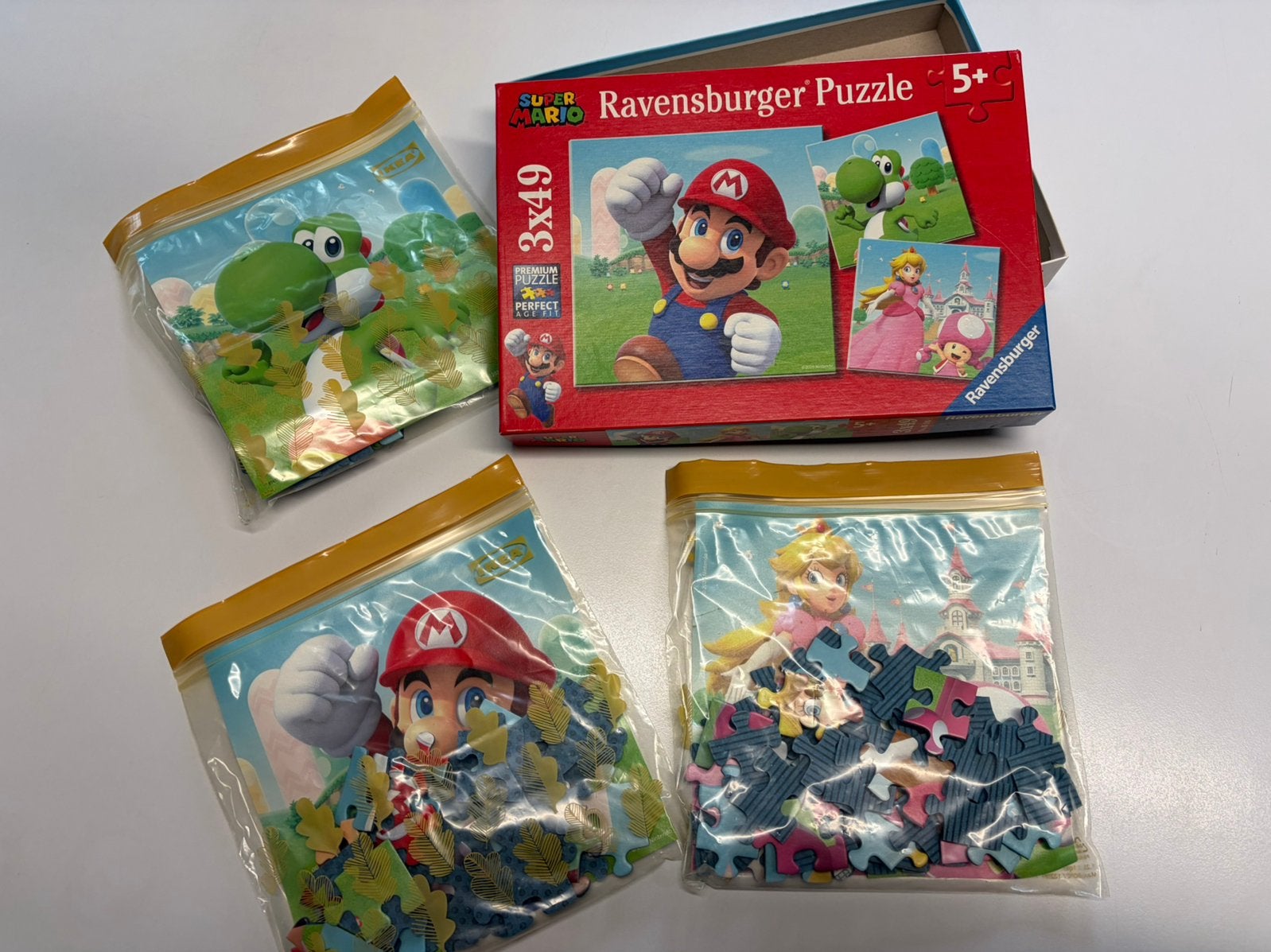 Super mario puzzel 3stuks ravensburger, Ophalen, 10 tot 50 stukjes, Gebruikt, 4 tot 6 jaar