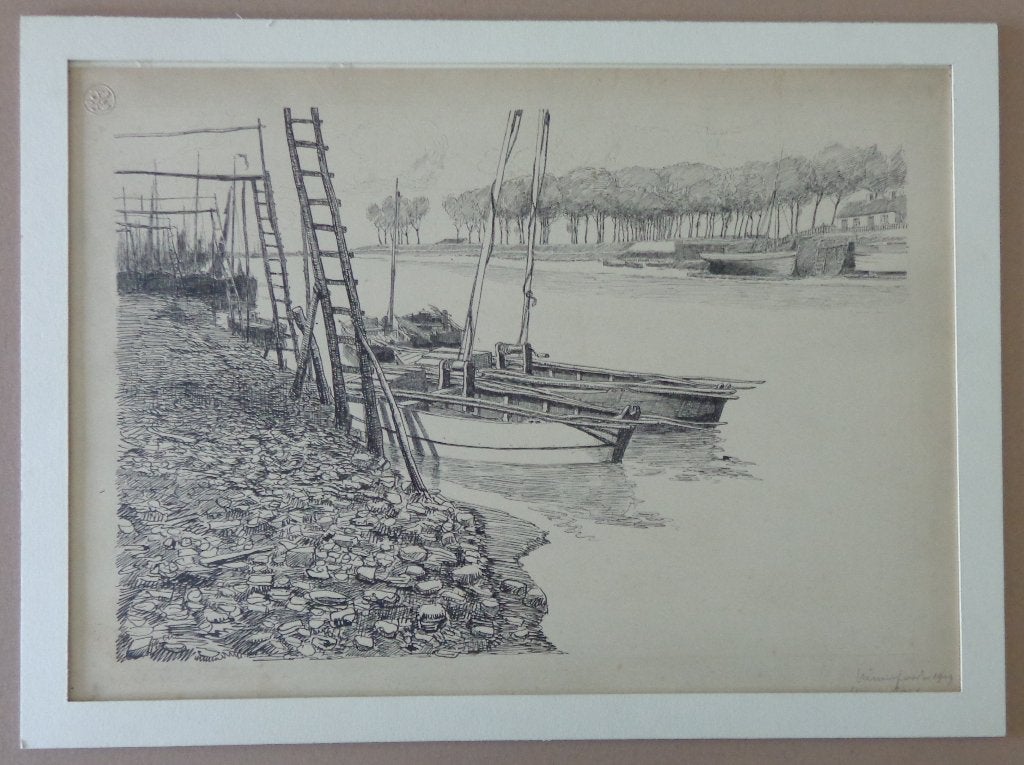 MAURICE SEGHERS / NIEUWPOORT / ORIGINEEL WERK / 40x55cm SIG, Antiek en Kunst, Kunst | Schilderijen | Klassiek, Ophalen of Verzenden