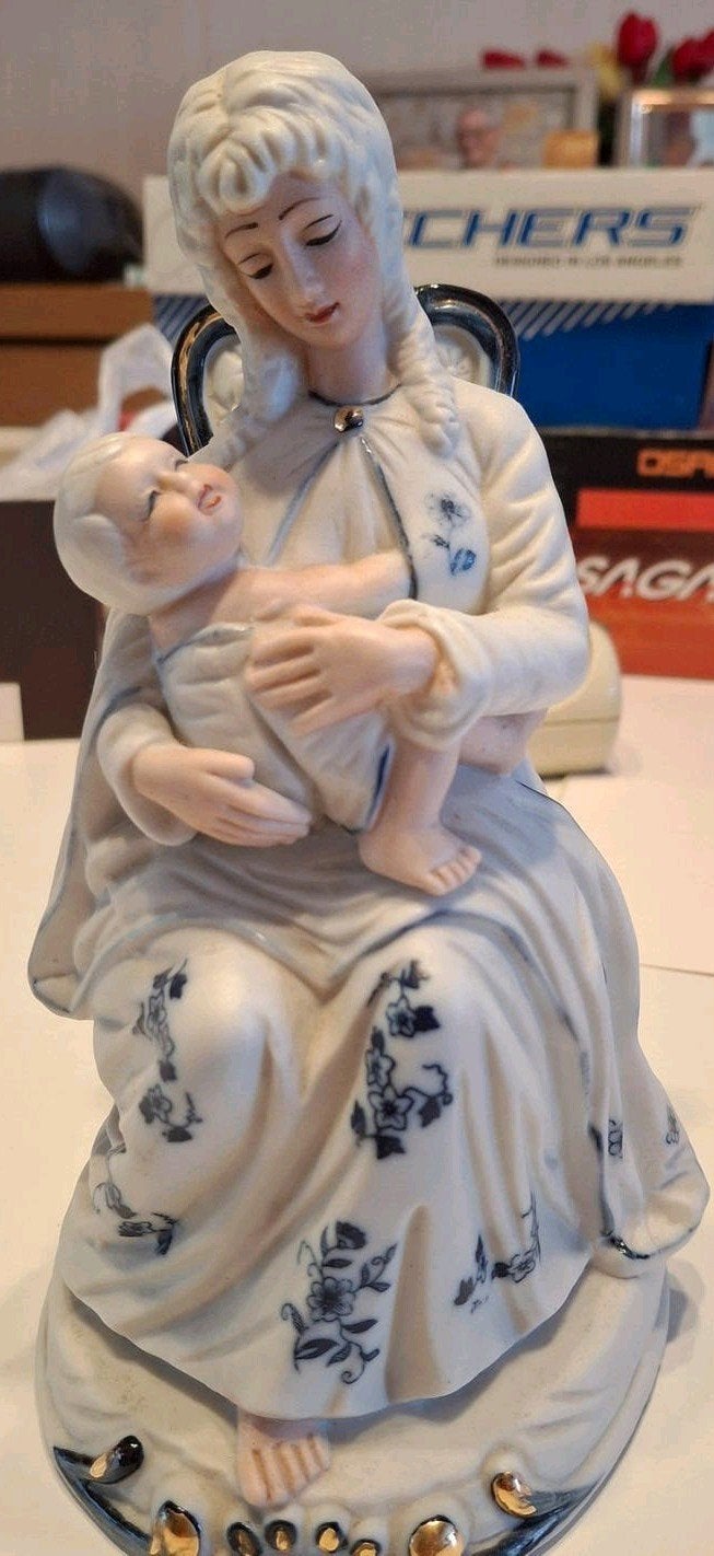 Prachtig Vintage Porseleinen Mariabeeld met Kind – Roman Inc, Verzamelen, Ophalen of Verzenden