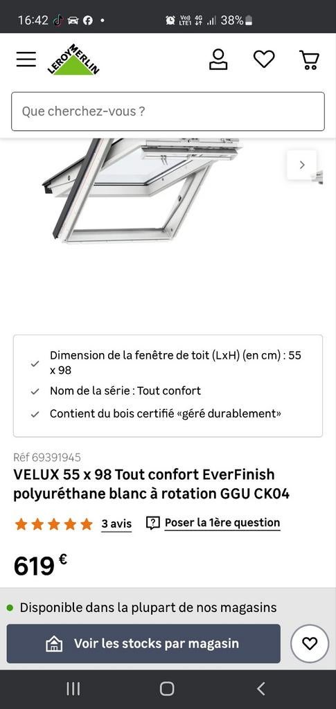 Velux GGU CK04 0057 NIEUW, Doe-het-zelf en Bouw, Glas en Ramen, Ophalen