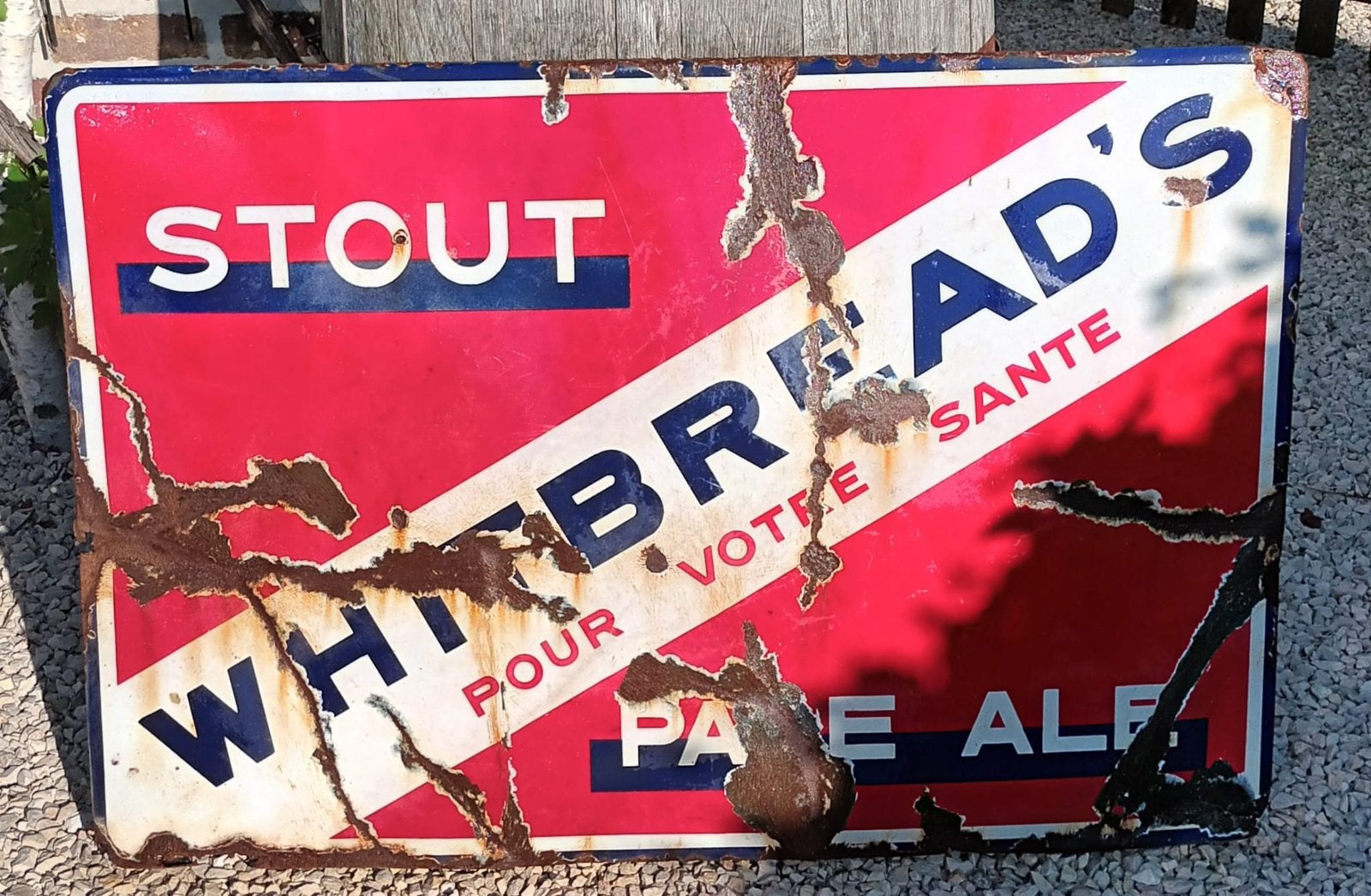 Whitbread’s Stout oud emaille bord, Ophalen