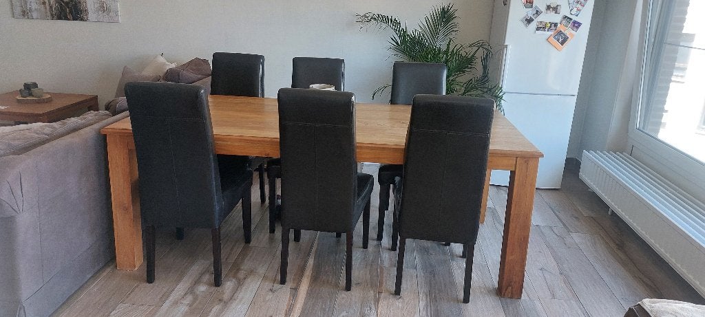 Teak tafel, Ophalen, Gebruikt, Teakhout, 200 cm of meer