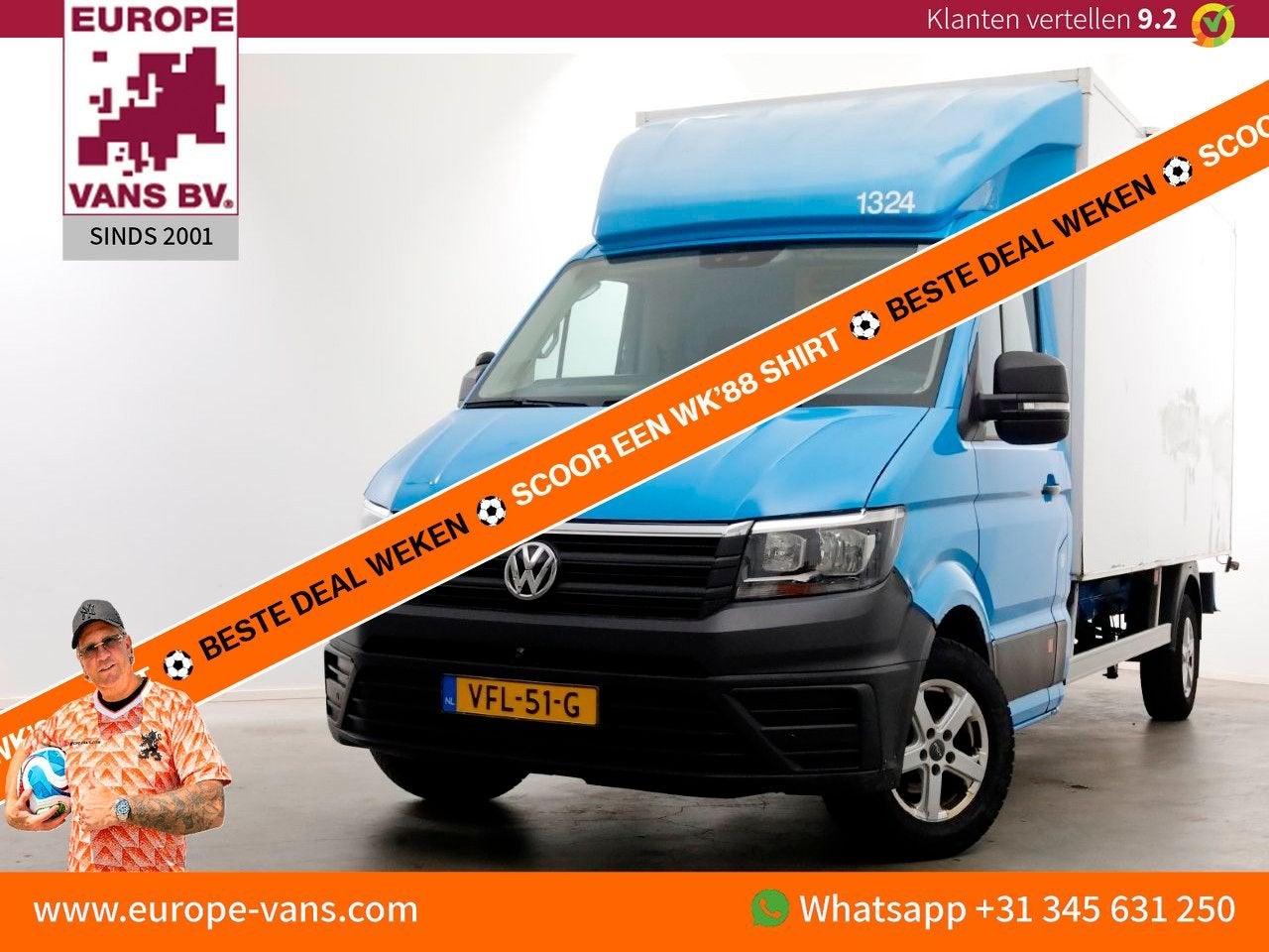 Volkswagen Crafter 35 2.0 TDI E6 Bakwagen met achterdeuren 2, Auto's, ABS, Blauw, Bedrijf, Onderhoudsboekje