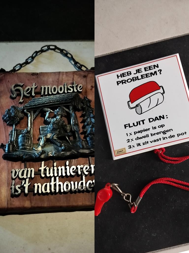 Verhuis-koopje: 2x Humoristische bordjes (Mancave/Toilet), Ophalen