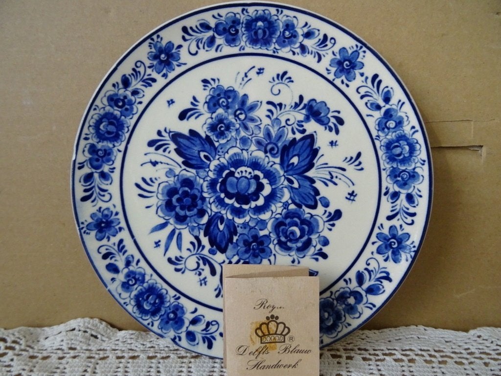 Vintage wandbord Royal Delft 19cm Royal Delfts Handwerk 1970, Ophalen of Verzenden