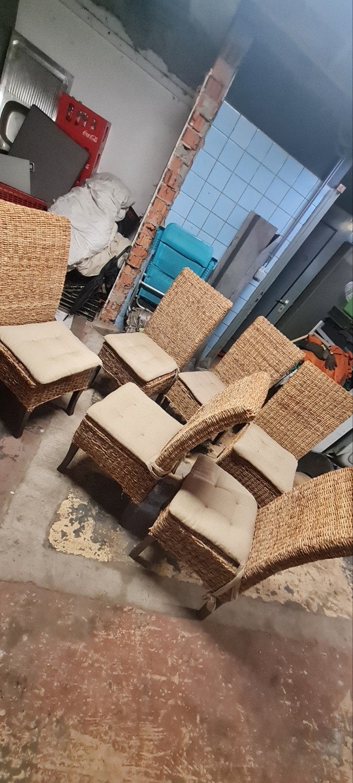 6 rieten stoelen, Huis en Inrichting, Ophalen
