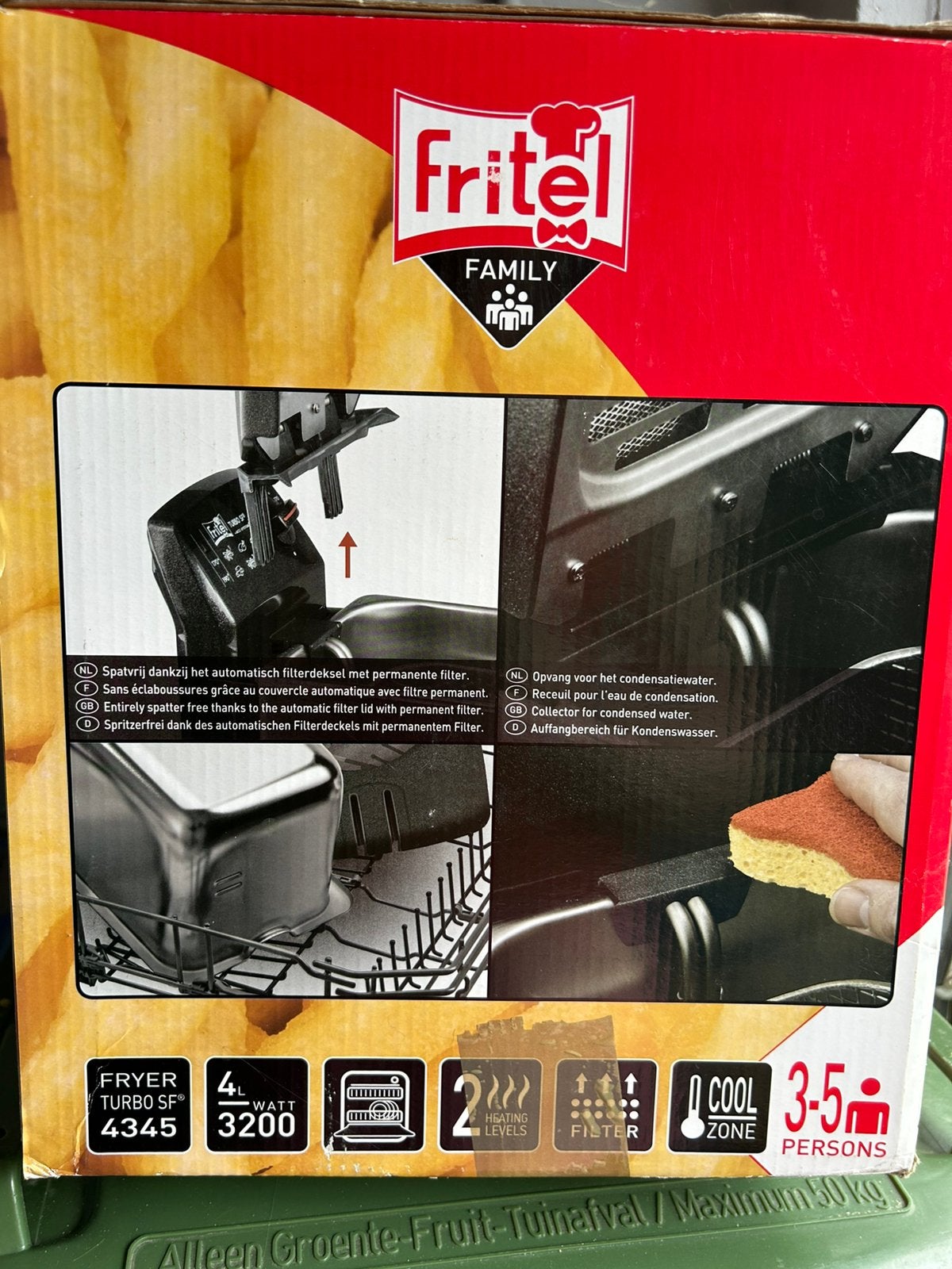 Fritel Turbo SF 4345, Electroménager, Friteuses, 4 litres ou plus, Enlèvement, Utilisé, Pan intérieur amovible