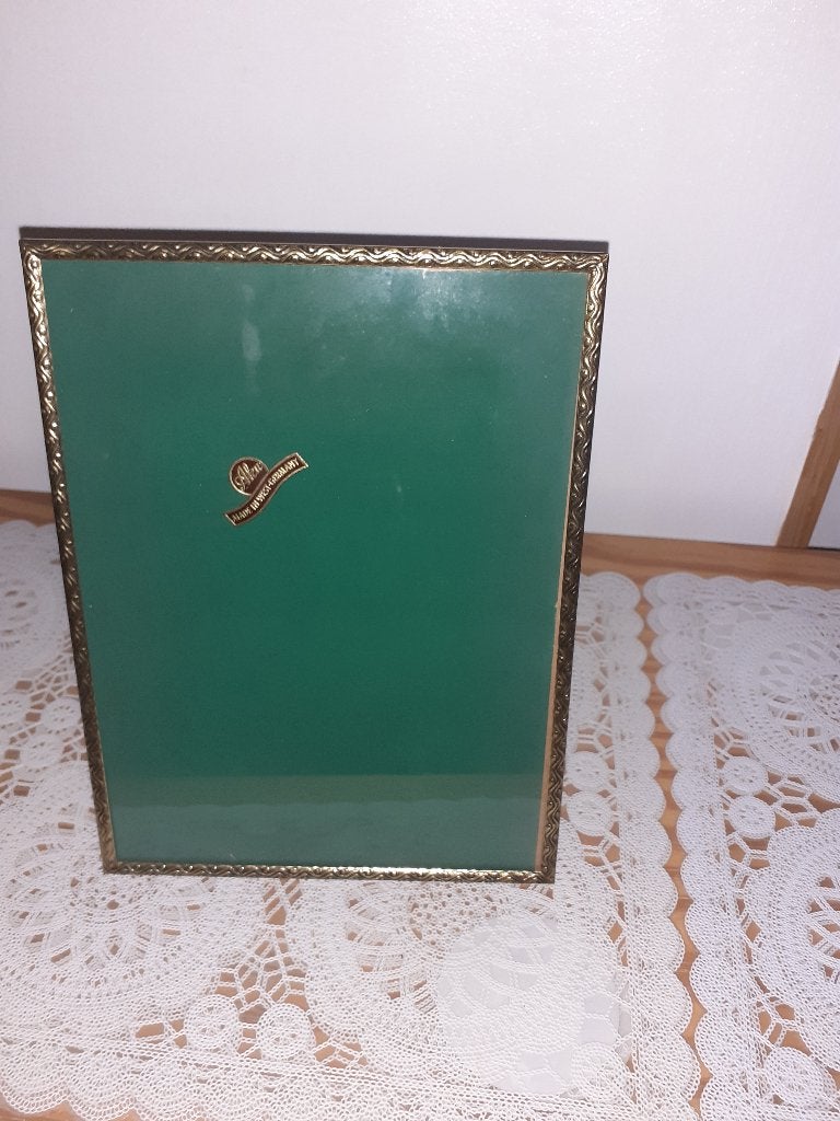 Cadre photo bord doré "WEST GERMANY AKU" vintage, 24 cm, 18 cm, Enlèvement, Utilisé