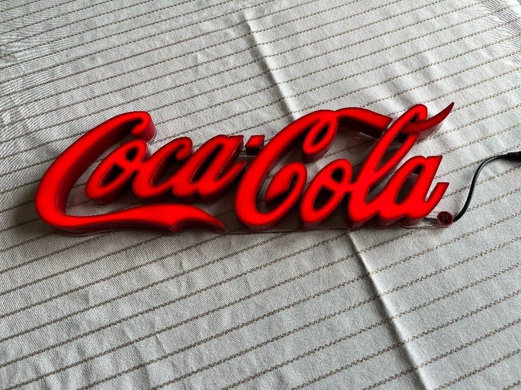 Coca Cola logo reclame neon licht 40 cm breed, Collections, Enlèvement, Comme neuf, Table lumineuse ou lampe (néon)