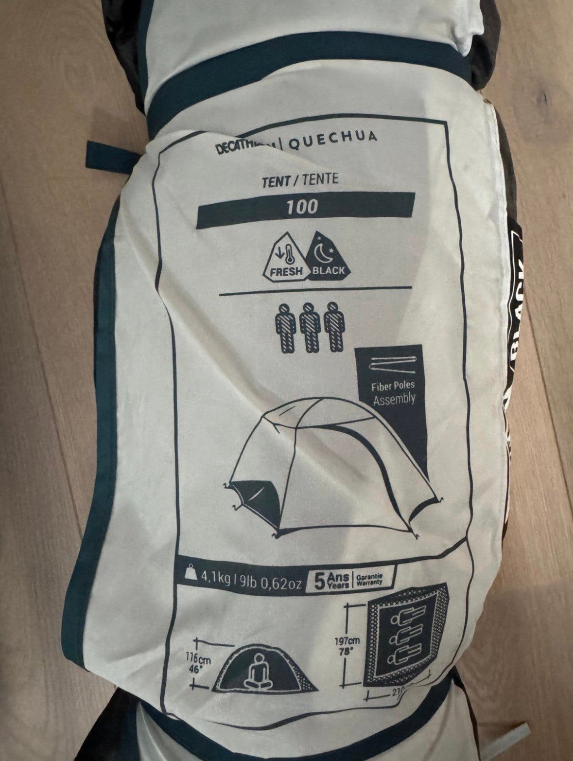 Kampeertent 3 personen + luchtbed, Ophalen, Zo goed als nieuw