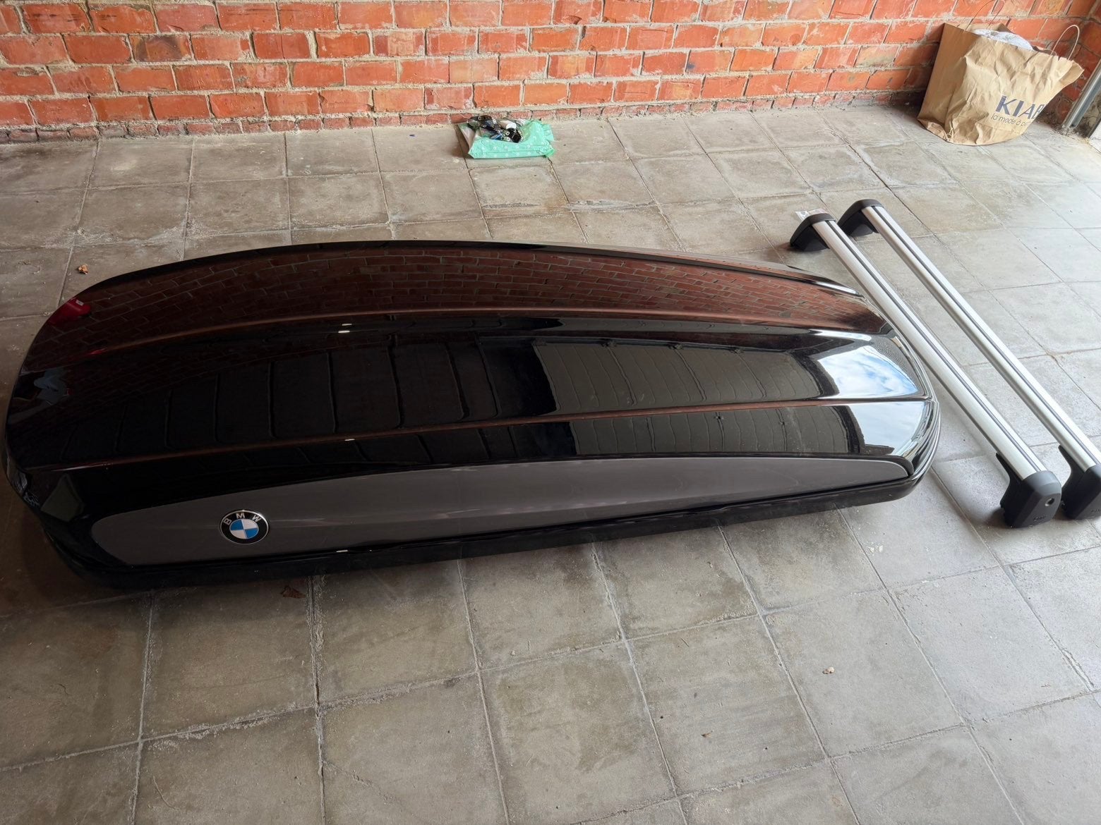 Coffre de toit 420 L+ barres de toit bmw d’origine, Enlèvement, Comme neuf