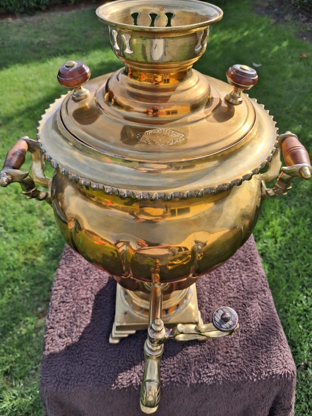 Grote antieke Perzische samovar (50 cm) - met stempel, Ophalen, Koper