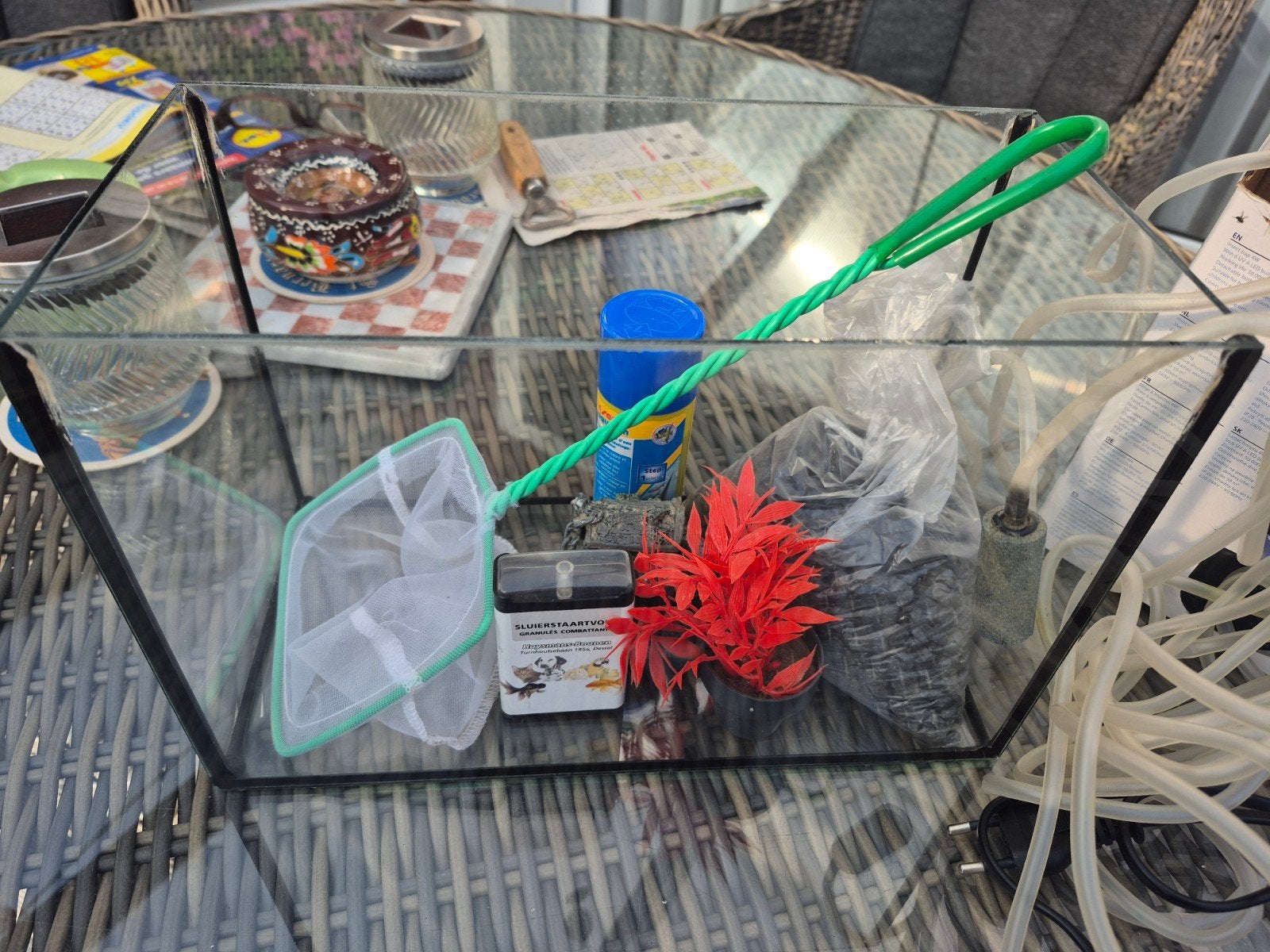 klein aquarium met toebehoren, Dieren en Toebehoren, Ophalen, Filter