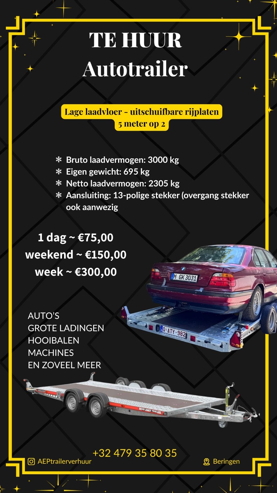Autotrailer, Auto diversen, Aanhangers en Bagagewagens, Ophalen