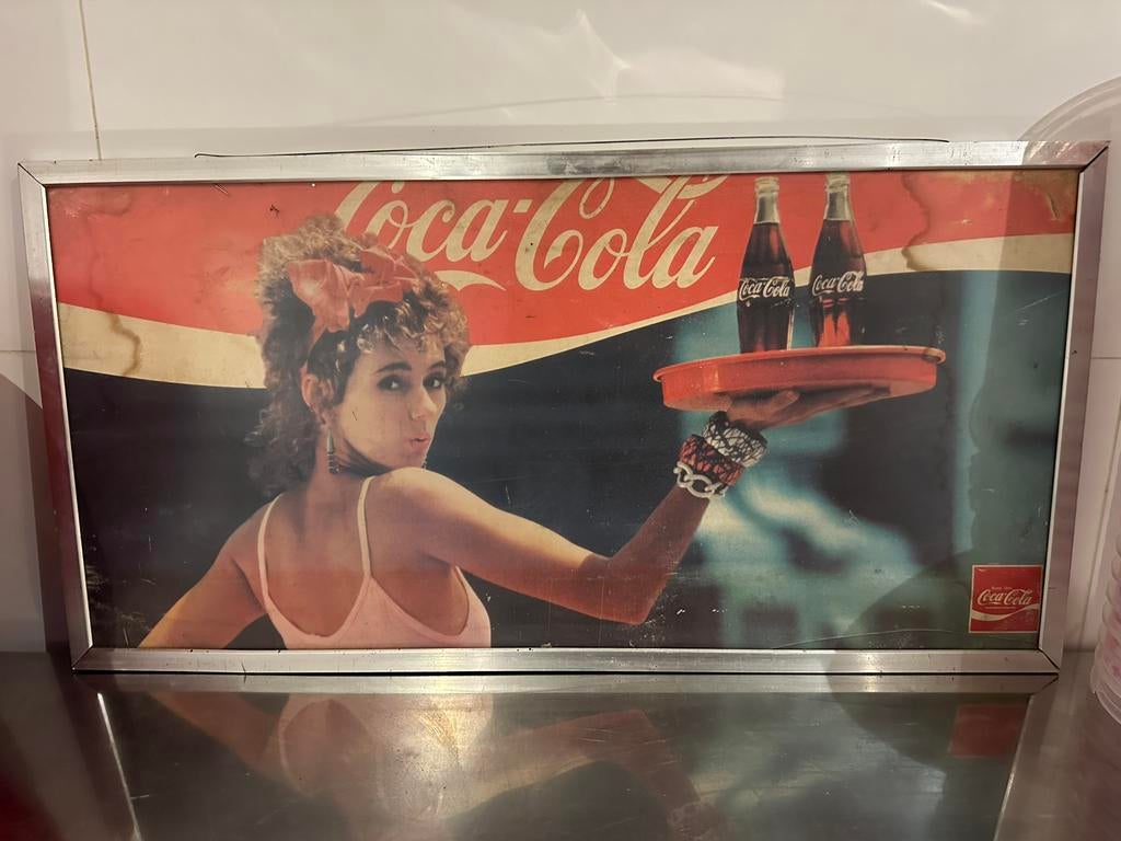 Vintage Coca Cola reclame poster 60x30cm, Hobby en Vrije tijd, Verzamelkaartspellen | Magic the Gathering, Ophalen, Gebruikt