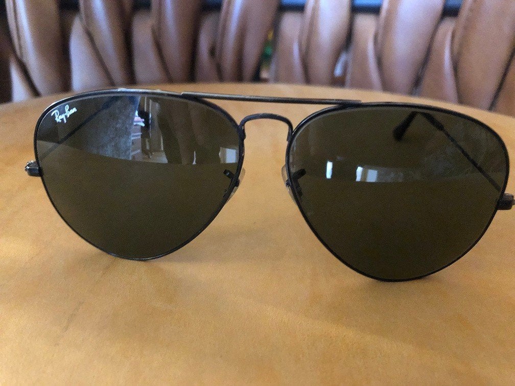 Zeldzame Vintage Ray-Ban Black Aviator 62 mm zonnebril A4, Handtassen en Accessoires, Zonnebrillen en Brillen | Heren, Gebruikt