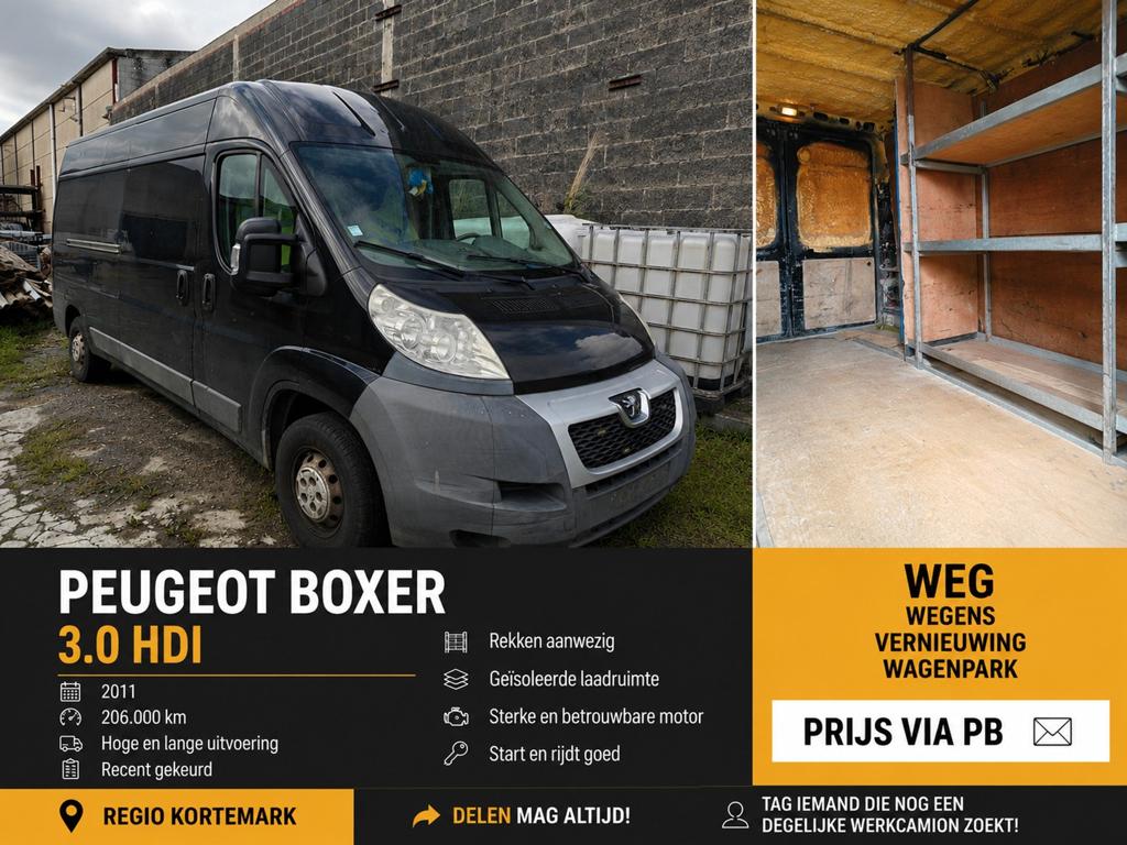 Peugeot Boxer 3.0 HDI 
2011 – 206.000 km, Ophalen