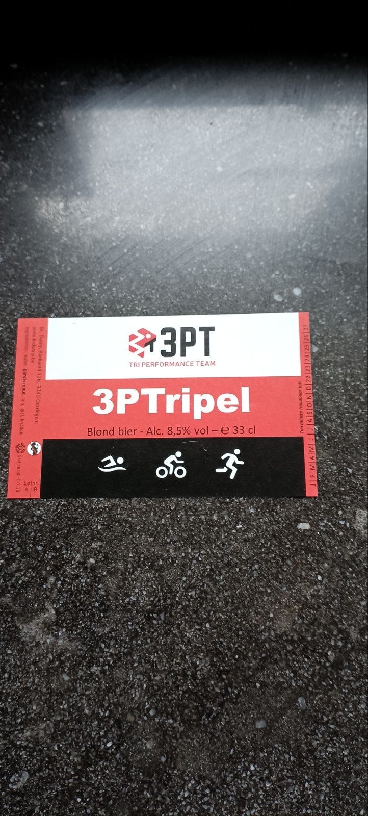 bieretiket 3pt tripel br Danny Oordegem, Ophalen of Verzenden
