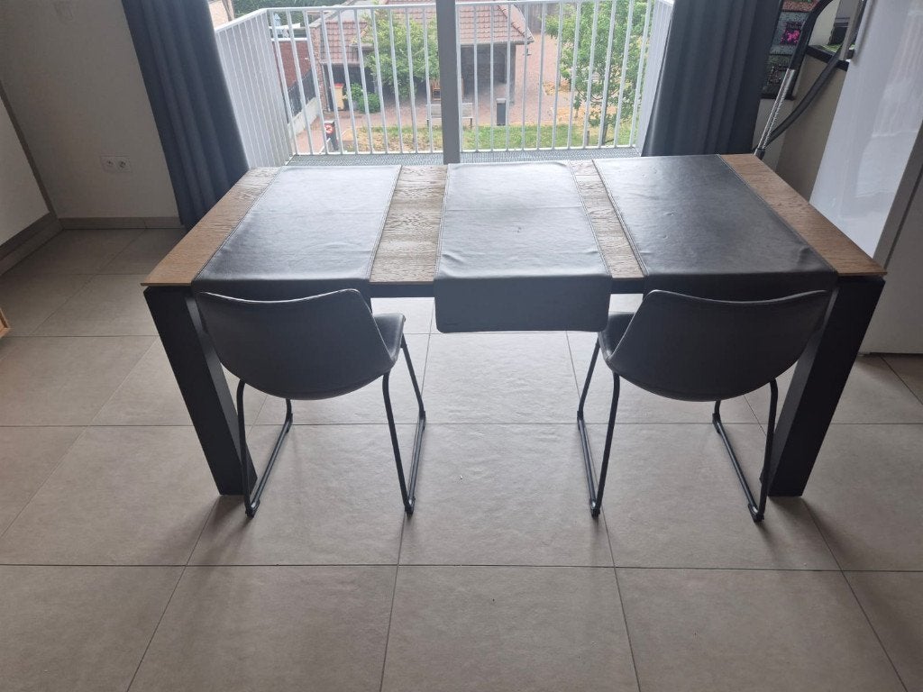 uitschuifbare tafel eetkamer, Huis en Inrichting, Tafels | Eettafels, Ophalen, Eikenhout, 50 tot 100 cm, Zo goed als nieuw