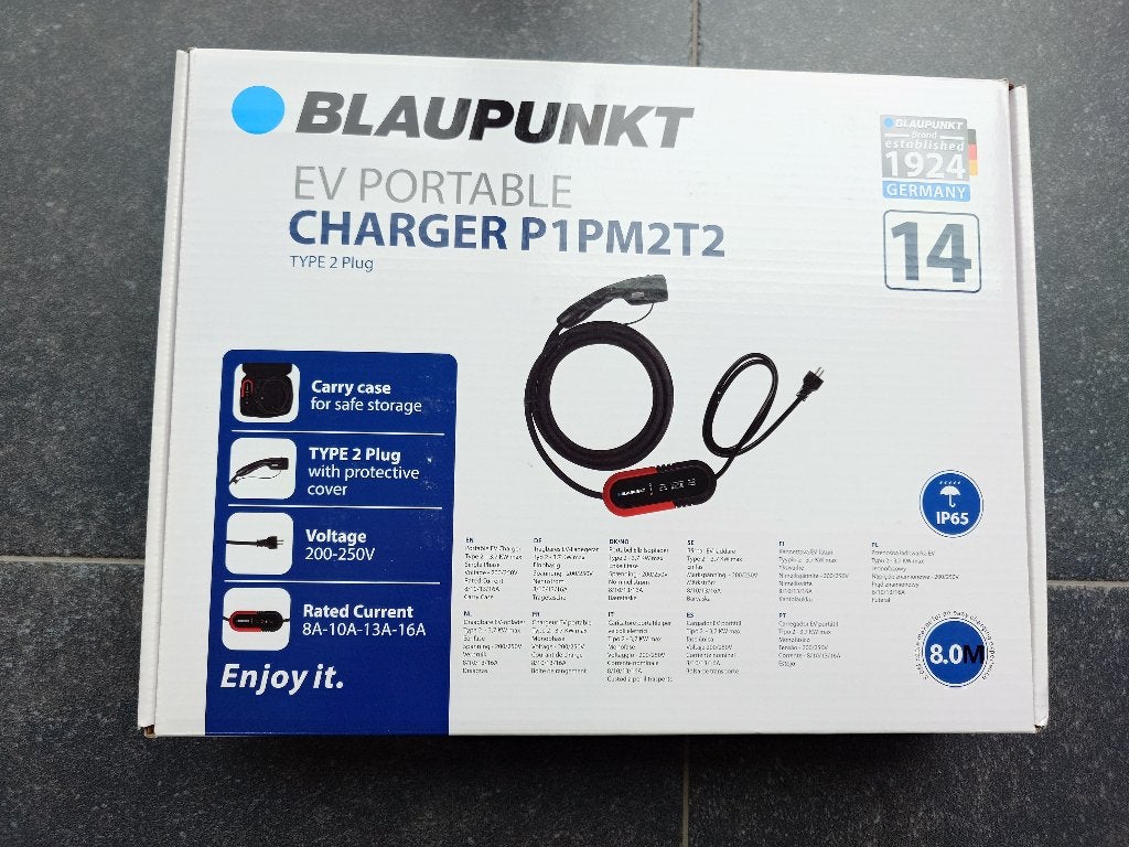 Blaupunkt EV portable charger P1PM2T2 type 2 plug, Ophalen of Verzenden, Zo goed als nieuw, Laadkabel