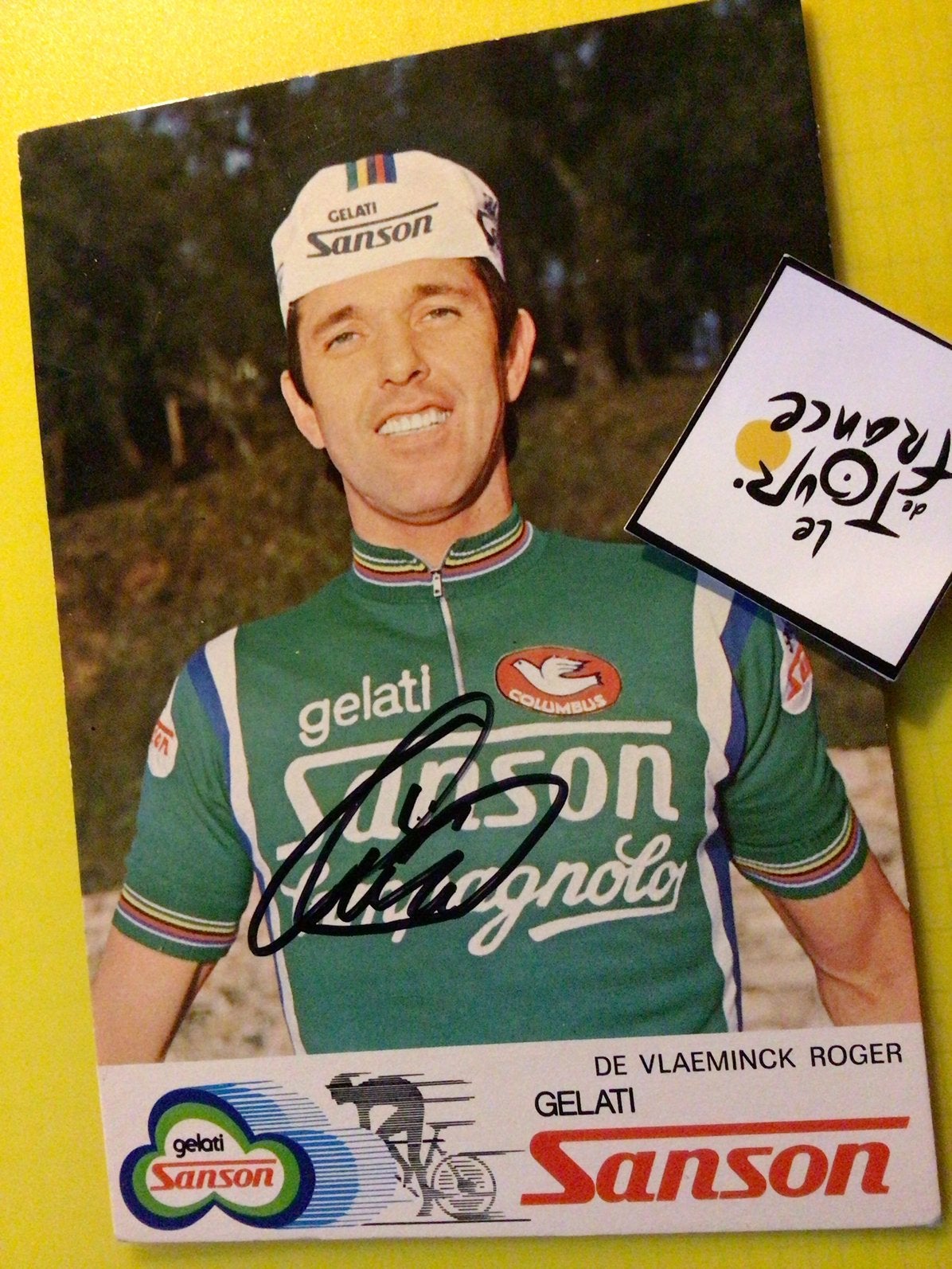 wielerkaart team sanson   roger de vlaeminck signe, Verzenden, Zo goed als nieuw