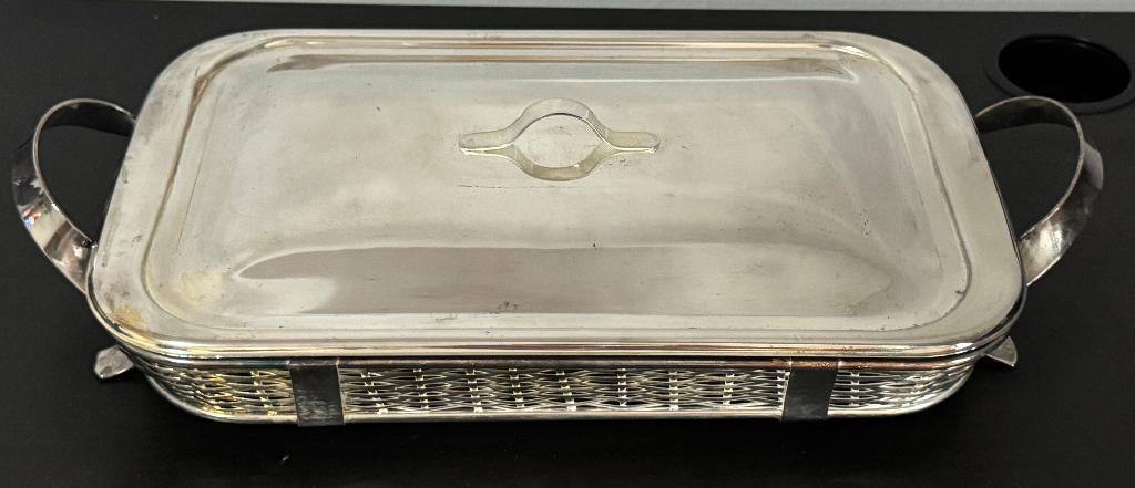 Plat en Argent Plaqué pour PYREX avec Couvercle, Enlèvement ou Envoi, Argent