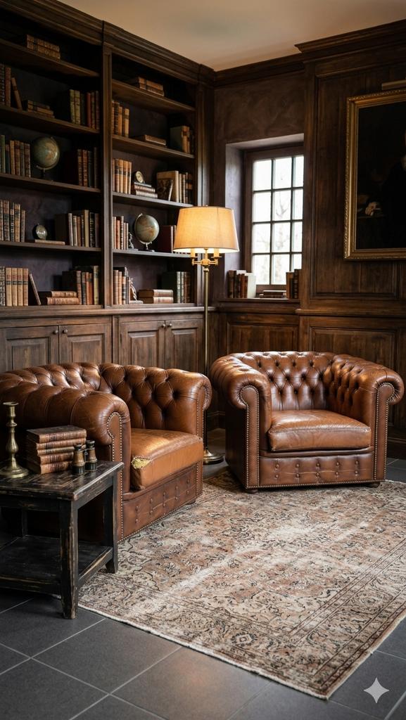 Fauteuil Chesterfield, cuir a renover ., Enlèvement, Comme neuf, Cuir