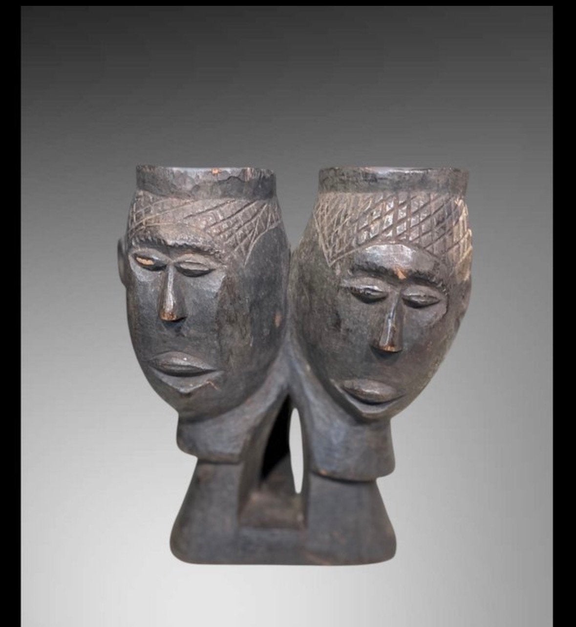 Statuette kongo - beeldje / pot / Kongo - Kongo hout, Antiquités & Art, Art | Sculptures & Bois, Enlèvement ou Envoi, Bois