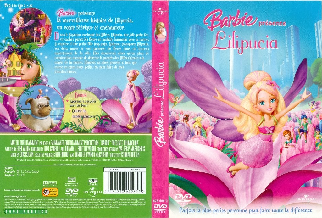 Le DVD Barbie présente Lilipucia des studio Mattel, Enlèvement ou Envoi, Tous les âges, Animation, Comme neuf