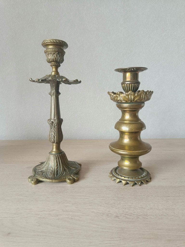 Koperen kandelaars, Antiek en Kunst, Ophalen of Verzenden