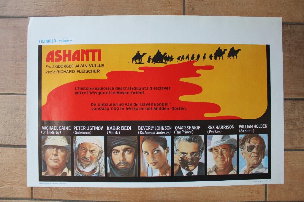 filmaffiche Ashanti 1979 Michael Caine filmposter, Rectangulaire horizontal, A1 jusqu'à A3, Comme neuf, Cinéma et TV