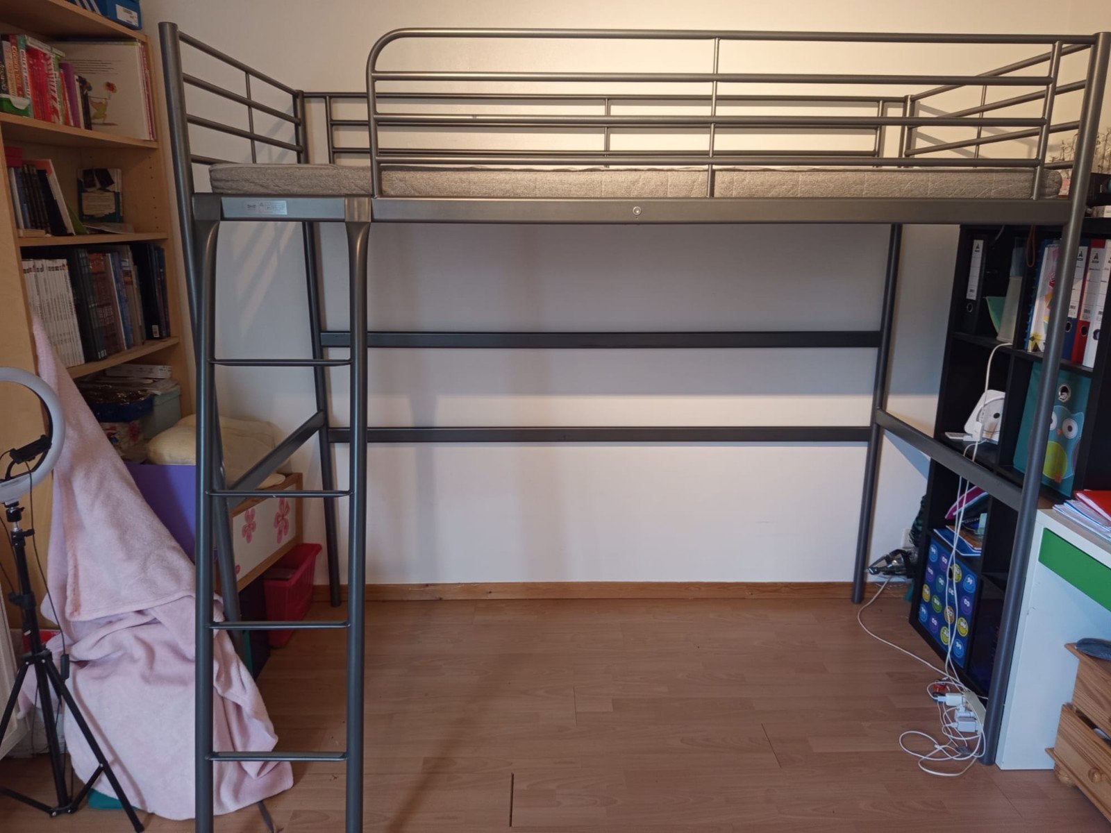 Lit mezzanine 90x200 avec matelas, Lit mezzanine