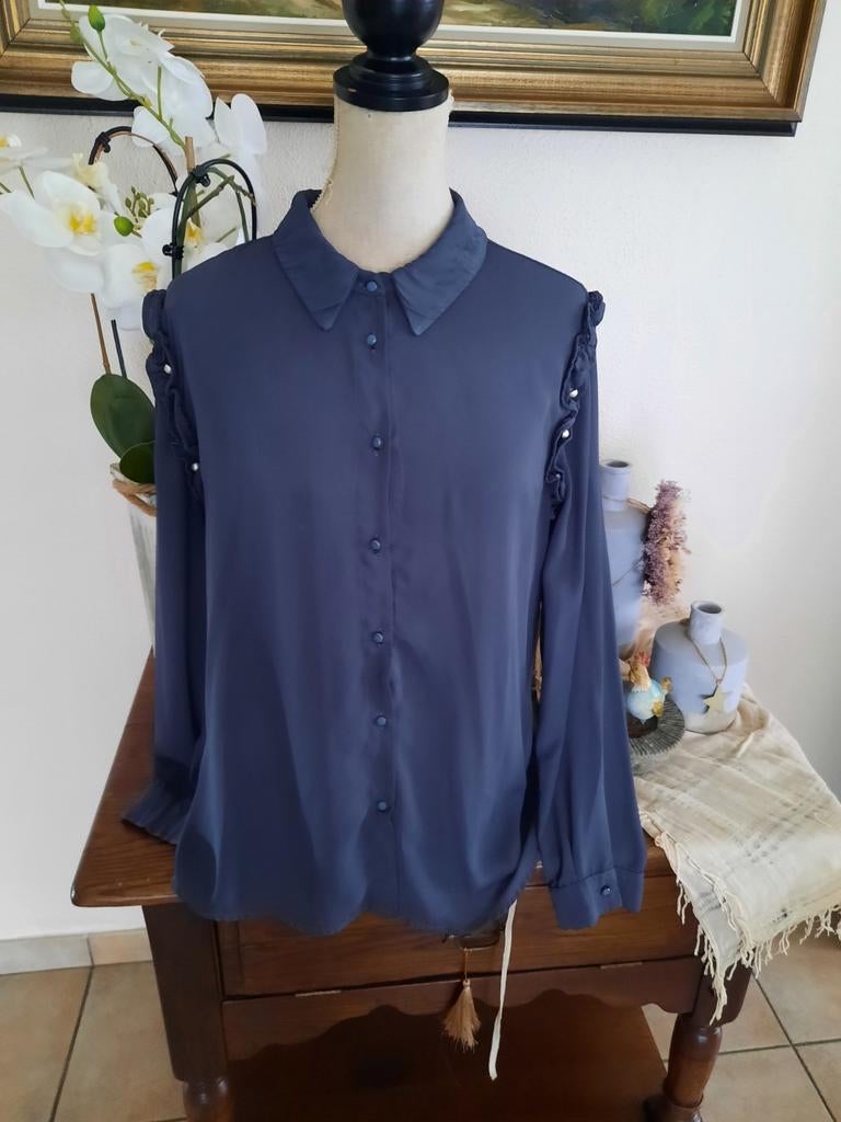 Blousse van Amelie Amelie maat L, Kleding | Dames, Ophalen, Blauw, AMELIE & AMELIE, Maat 42/44 (L)