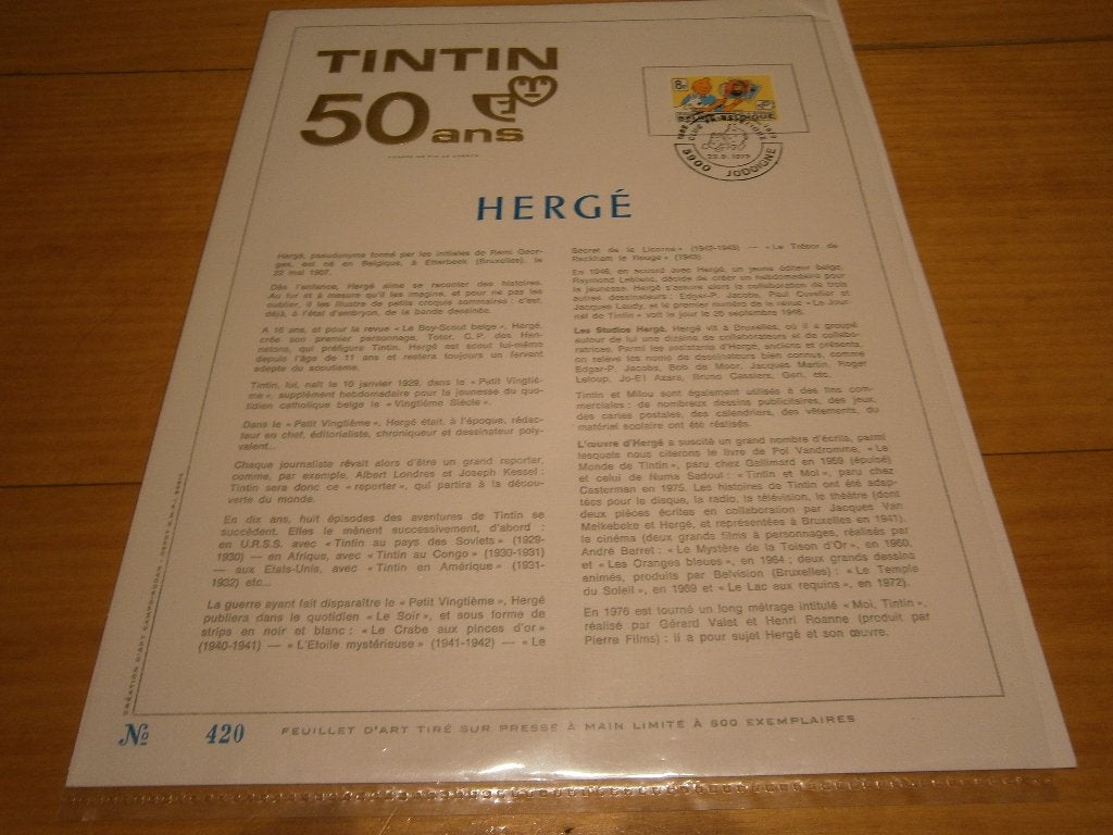 TINTIN, Collections, Enlèvement ou Envoi, Tintin, Neuf