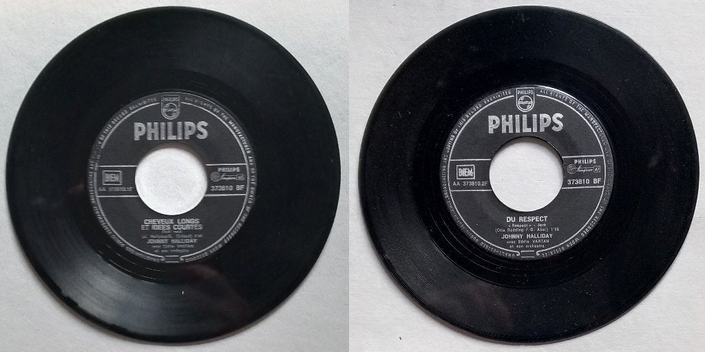 Vinyle 45 tours, Cheveux longs idées courtes, Hallyday, Enlèvement ou Envoi, Utilisé