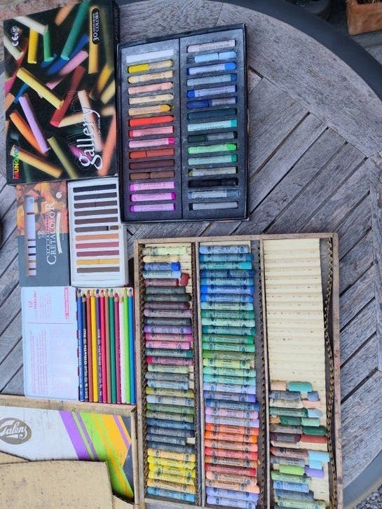 Pastels : Rembrandt, Mungyo, Carbothello, Cretacol., Enlèvement ou Envoi