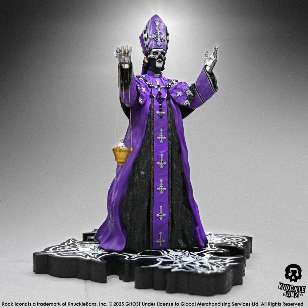 Statue Ghost Rock Iconz Papa V Perpetua, robe violette, 22cm, Collections, Enlèvement ou Envoi, Neuf, Poupée, Figurine ou Miniature