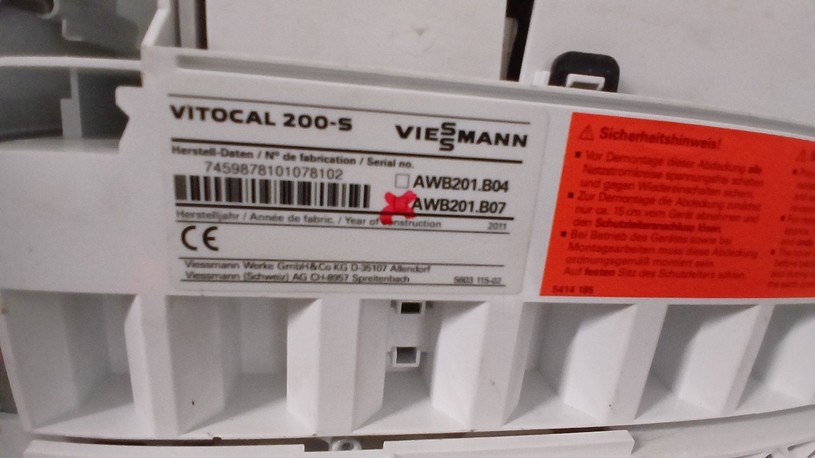 pompe à chaleur Viessmann Vitocal 200 7kW, Ophalen, Gebruikt, Overige typen