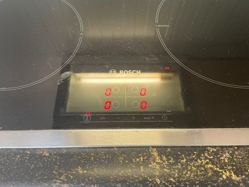 Bosch Inductie kookplaat, Elektronische apparatuur, Ophalen, Gebruikt, 4 kookzones, Inbouw