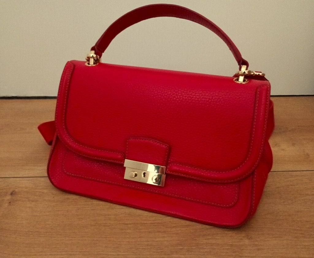 Leren handtas - Massimo Dutti - rood, Verzenden, Zo goed als nieuw, Rood, Handtas